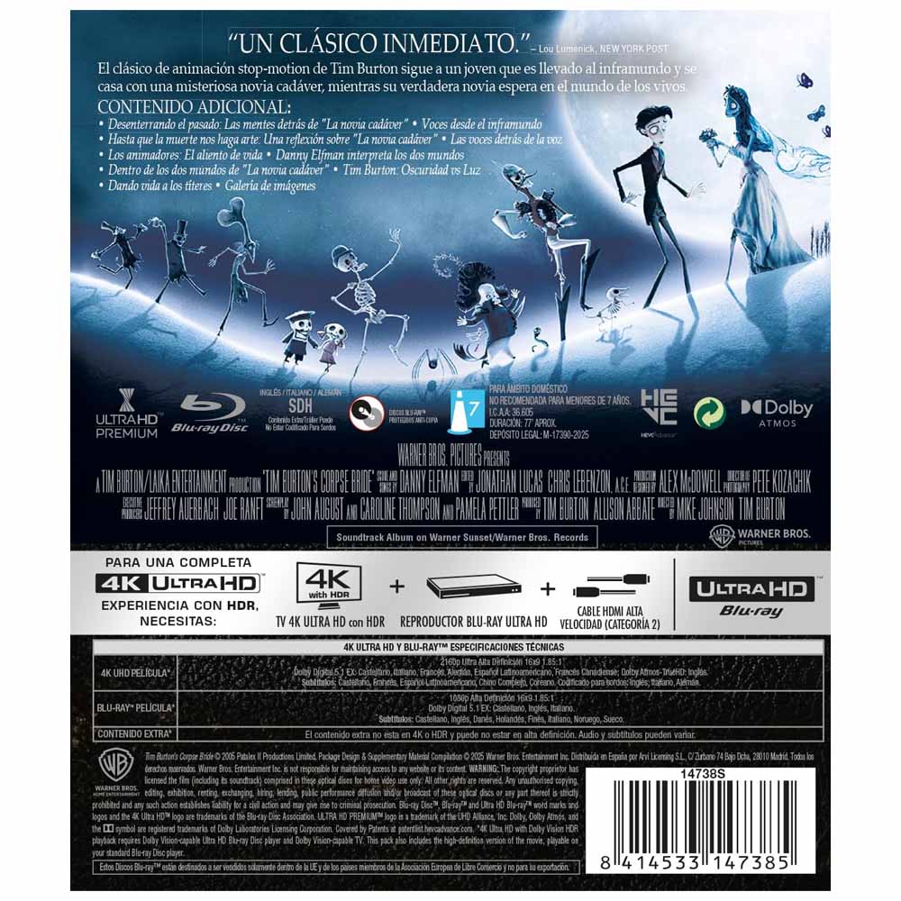 La Novia Cadáver - 4K UHD + Blu-Ray