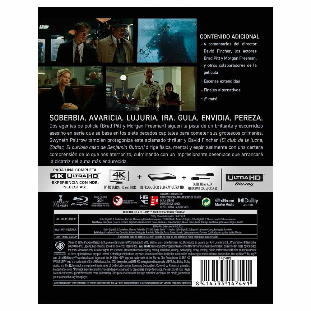 Seven - Edición Metálica 4K UHD + Blu-Ray
