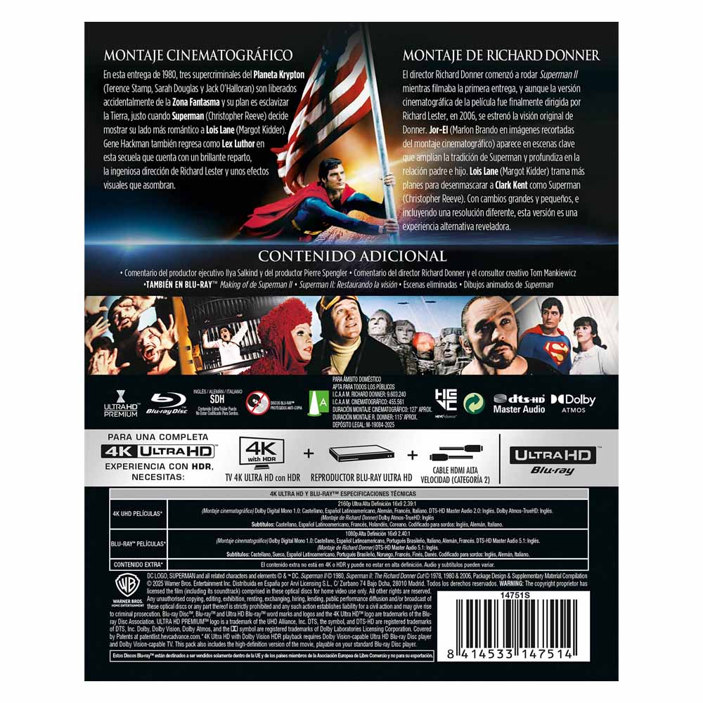 Superman II - Edición Metálica 4K UHD + Blu-Ray