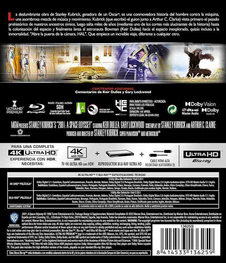2001: Una Odisea del Espacio 4K UHD + Blu-Ray