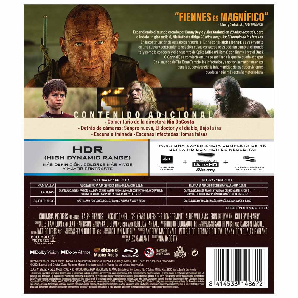 28 Años Después: El Templo de los Huesos 4K UHD + Blu-Ray