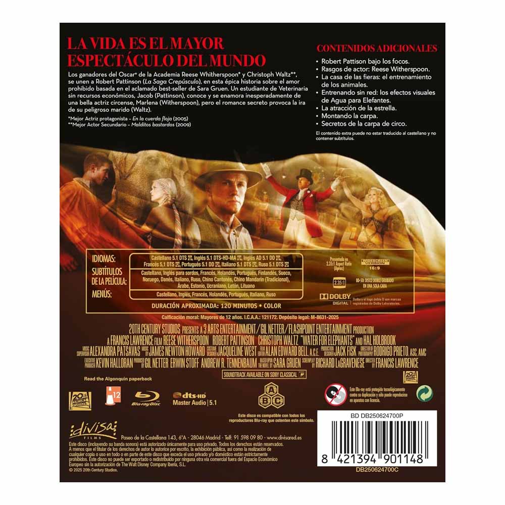 Water for Elephants Blu-Ray