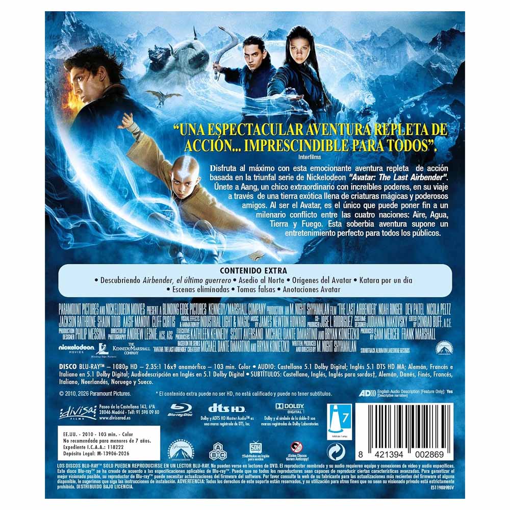 Airbender: El Último Guerrero Blu-Ray