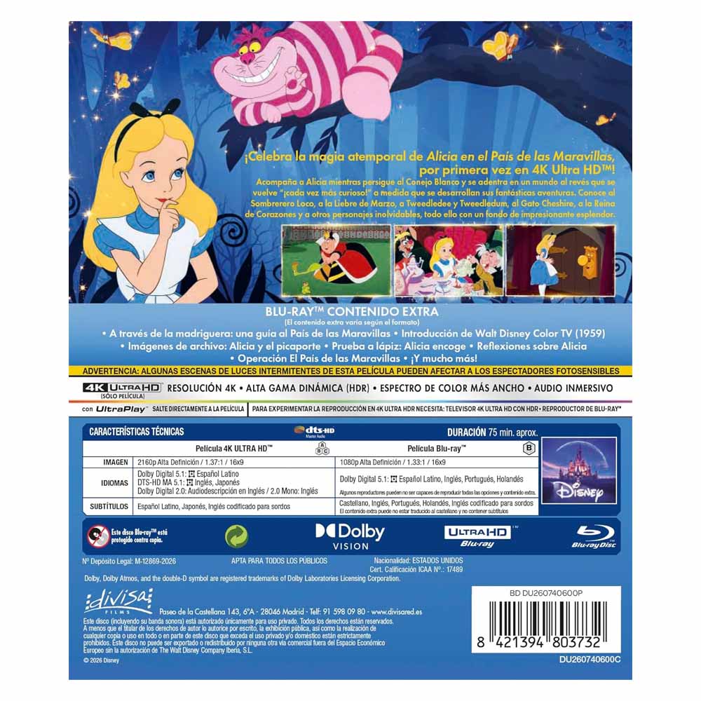 Alicia en el País de las Maravillas 4K UHD + Blu-Ray