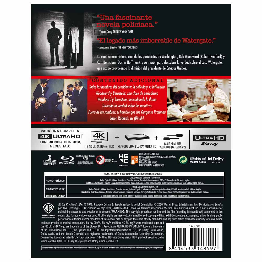 Todos los hombres del presidente - Edición Metálica 4K UHD + Blu-Ray