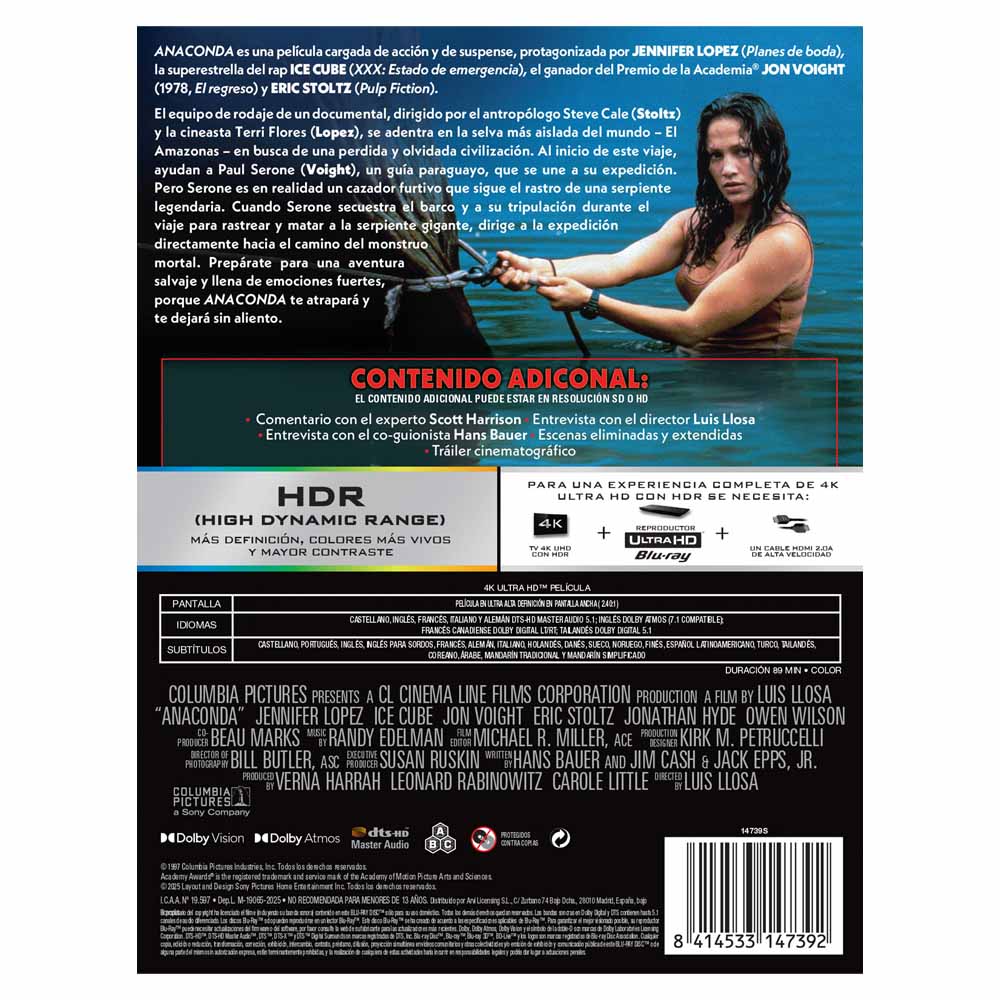 Anaconda - Edición Metálica 4K UHD + Blu-Ray