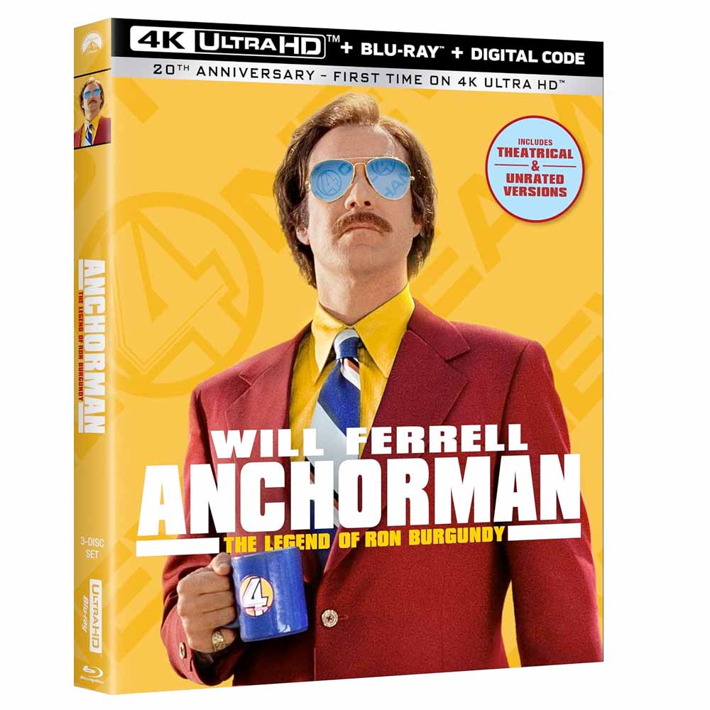 
  
  Anchorman: The Legend of Ron Burgundy 4K + Blu-Ray (USA Import)
  
