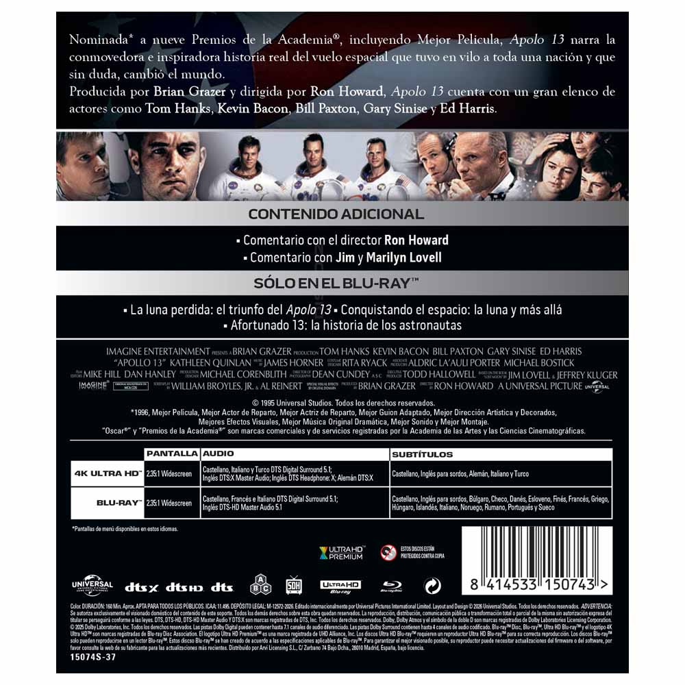 Apollo 13 - 4K UHD + Blu-Ray