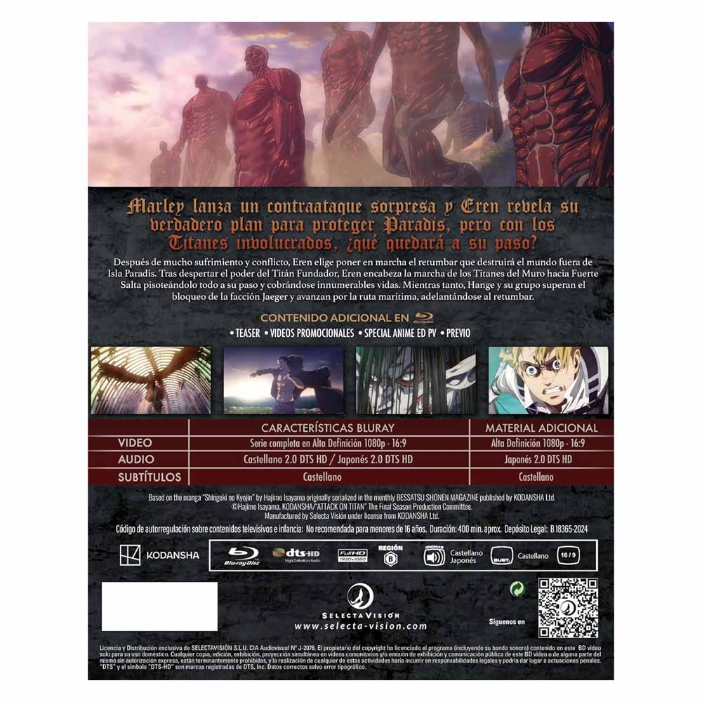Ataque a los Titanes - Temporada Final Completa Blu-Ray