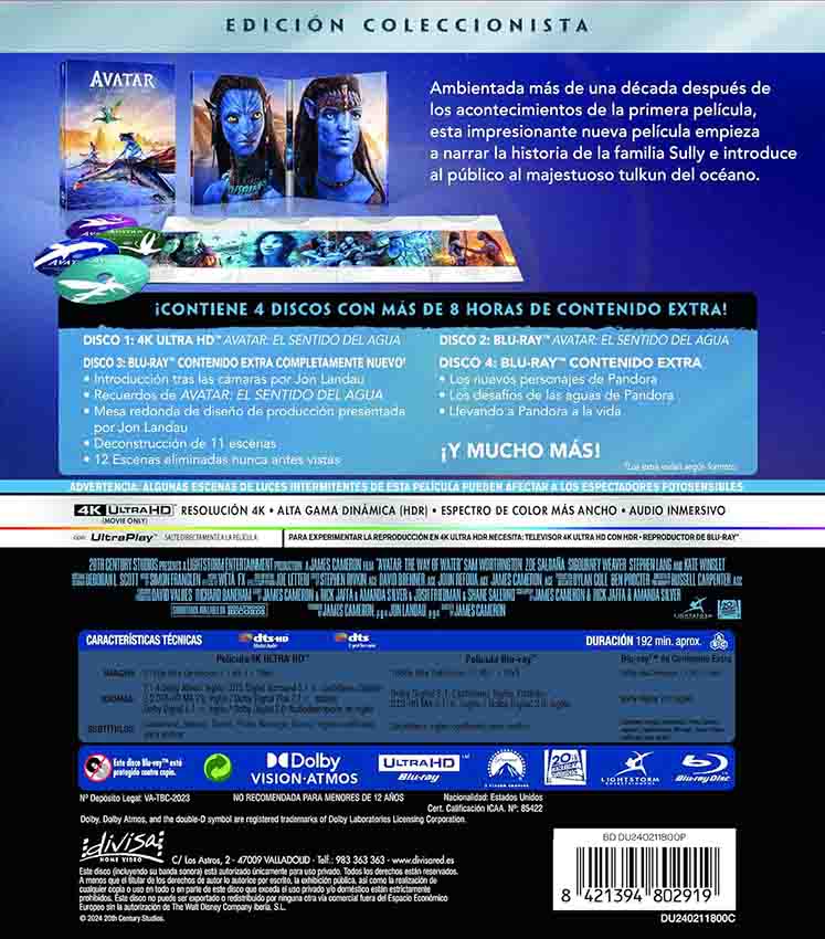 Avatar: El Sentido del Agua (Edición Coleccionista) 4K UHD + Blu-Ray