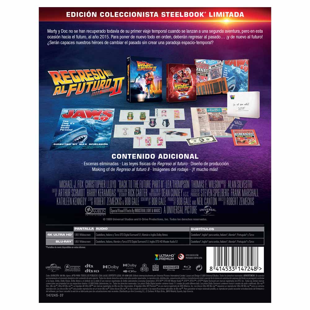 Regreso al Futuro II - Edición Coleccionista (Steelbook) 4K UHD + Blu-Ray