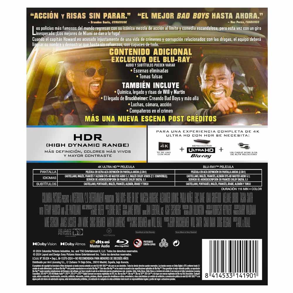 Bad Boys: Ride or Die 4K UHD + Blu-Ray