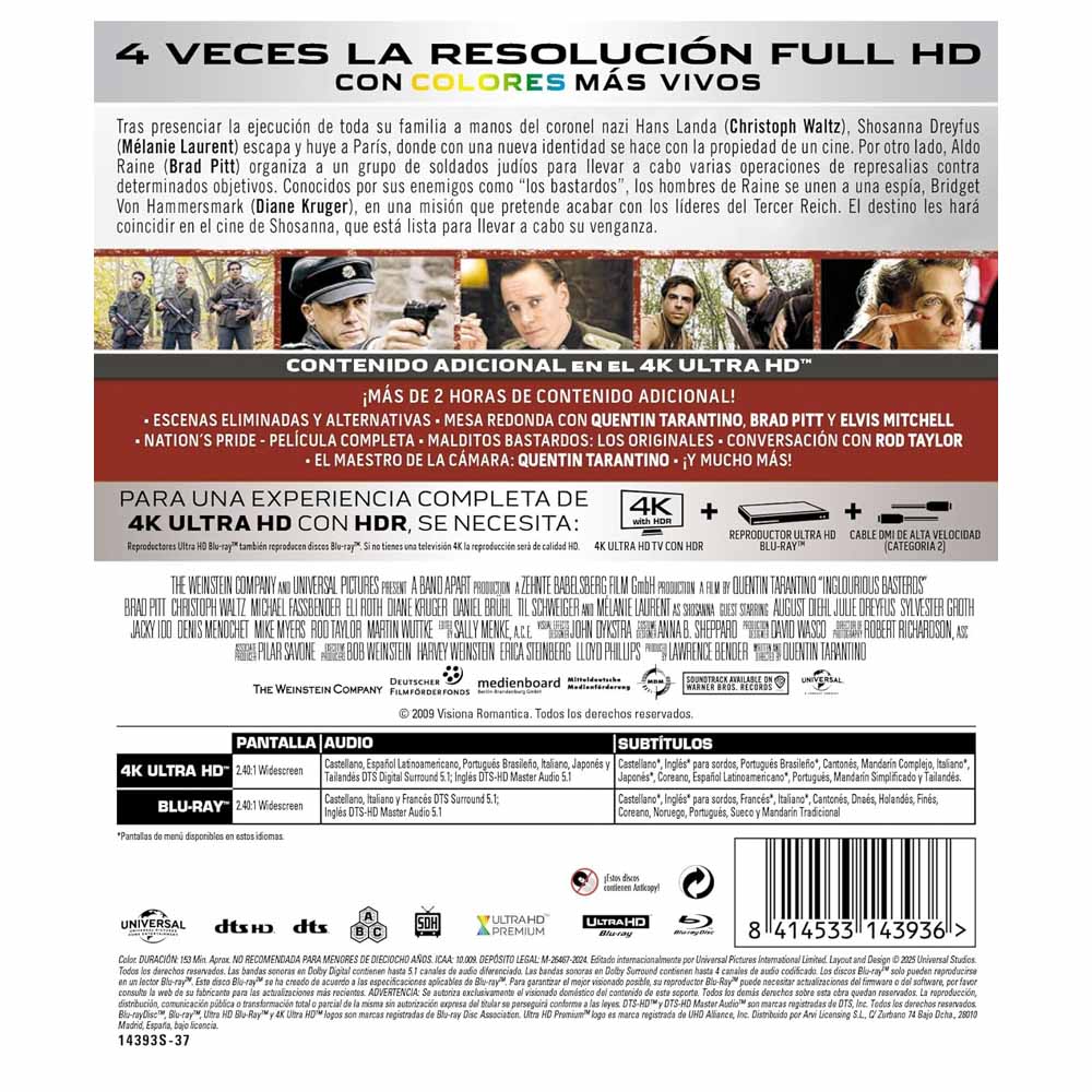 Malditos Bastardos 4K UHD + Blu-Ray