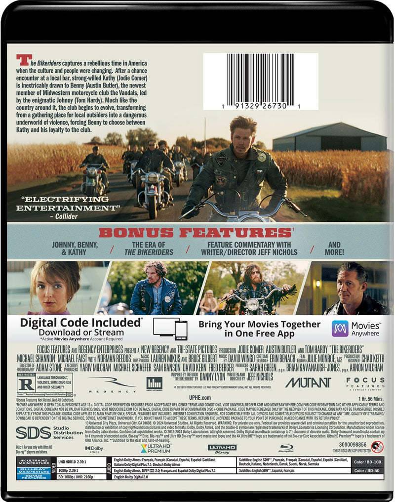 The Bikeriders 4K UHD + Blu-Ray + Slipcover (US Import)