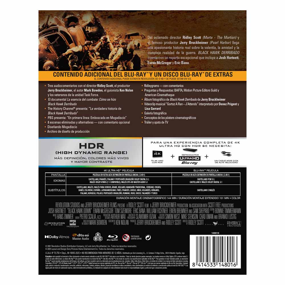 Black Hawk Derribado - Edición Metálica 4K UHD + Blu-Ray