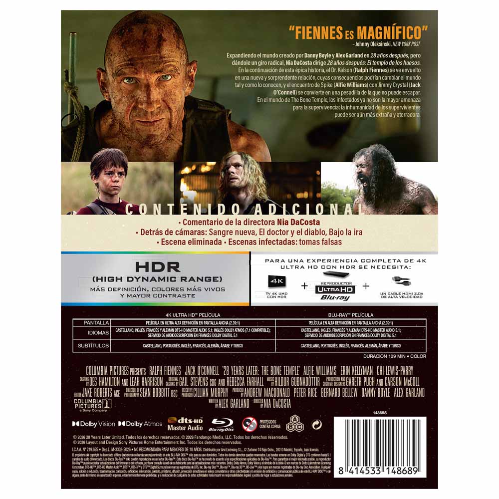 28 Años Después: El Templo de los Huesos - Edición Metálica 4K UHD + Blu-Ray *disco suelto*
