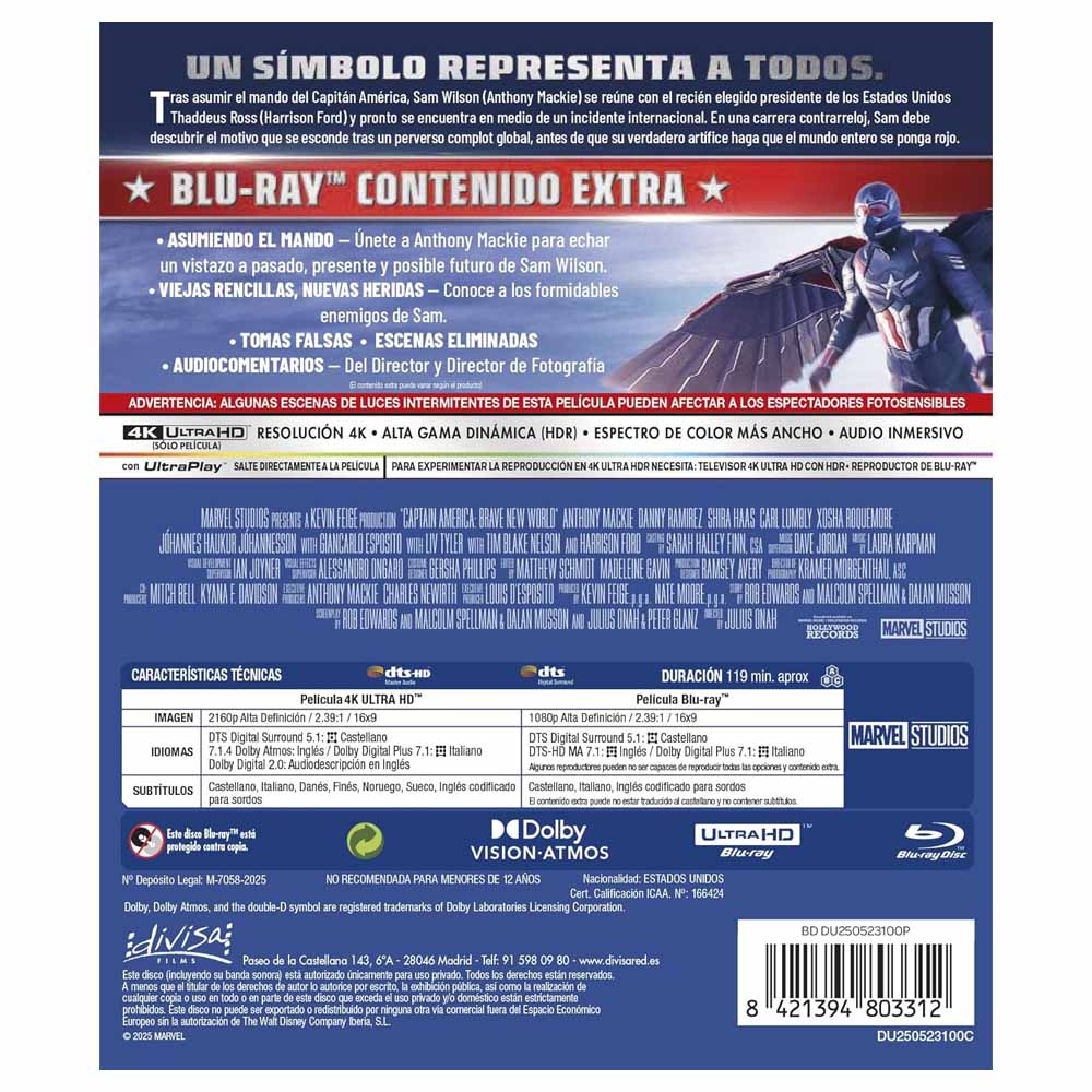 Capitán América: Brave New World 4K UHD + Blu-Ray