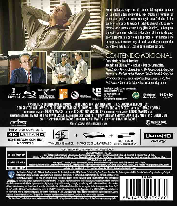 Cadena Perpetua 4K UHD + Blu-Ray