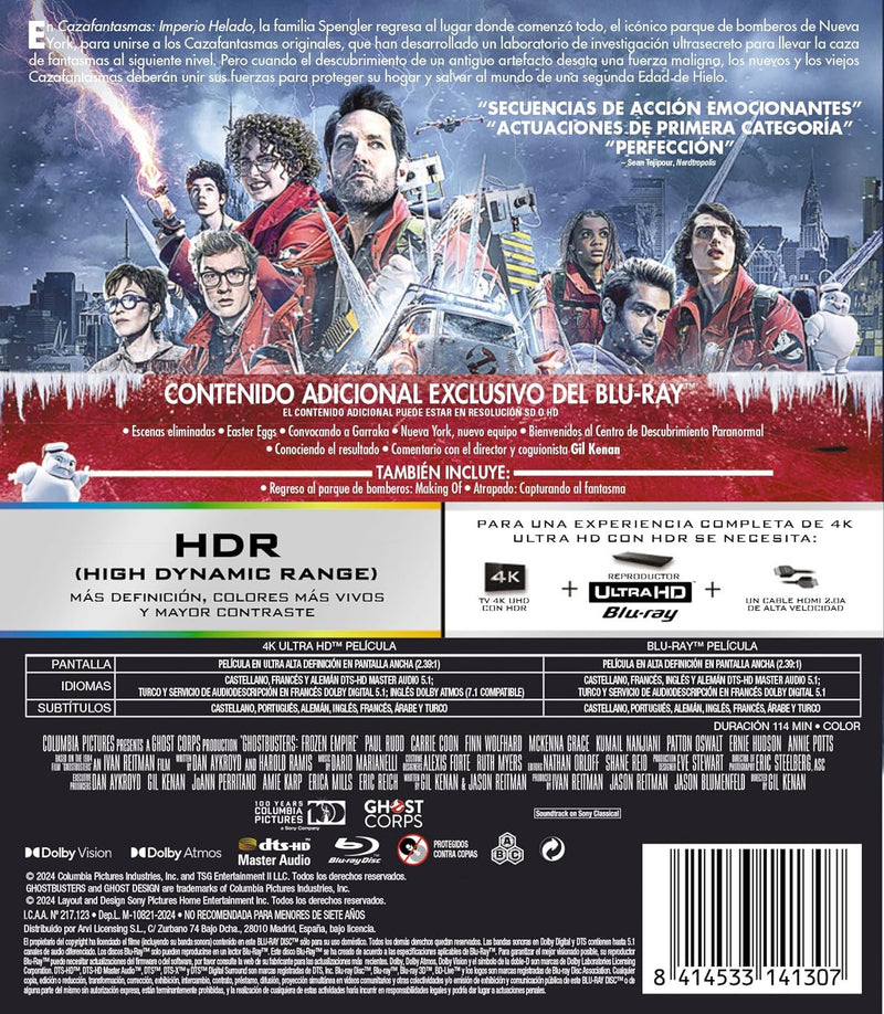 Cazafantasmas: Imperio Helado 4K UHD + Blu-Ray
