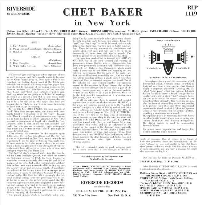 Chet Baker in New York Vinyl