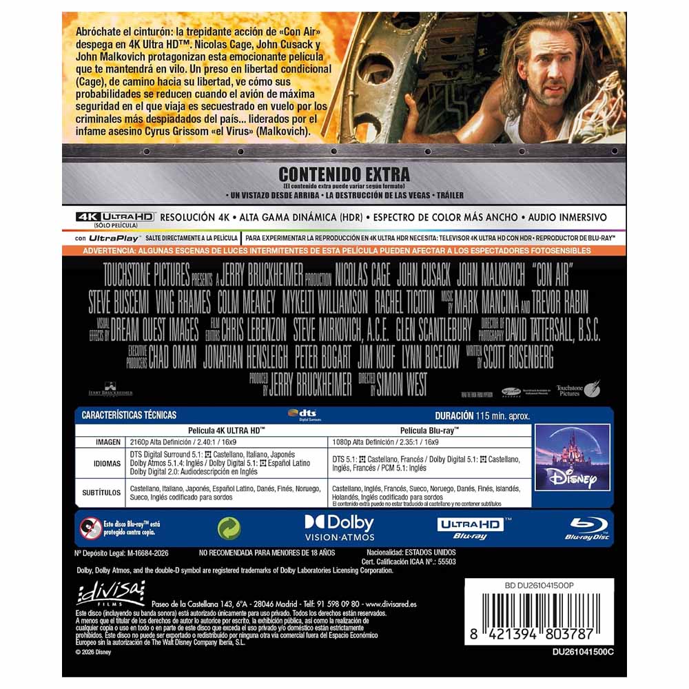 Con Air 4K UHD + Blu-Ray