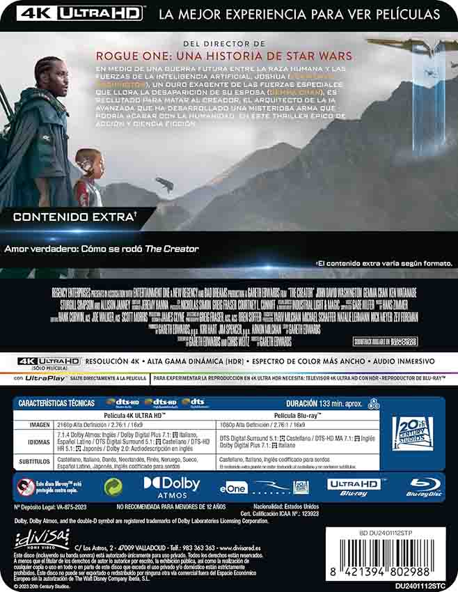 The Creator - Edición Metálica 4K UHD + Blu-Ray