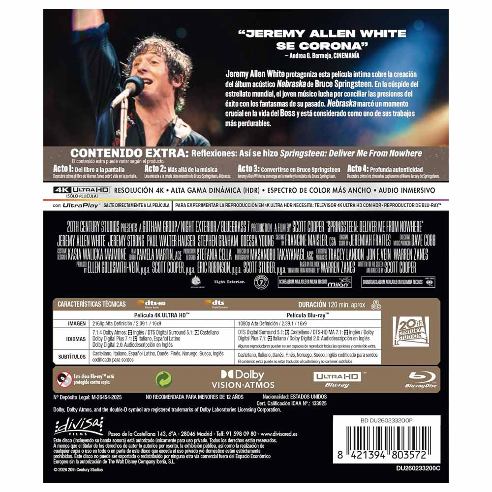 Springsteen: Deliver me from Nowhere - 4K UHD + Blu-Ray