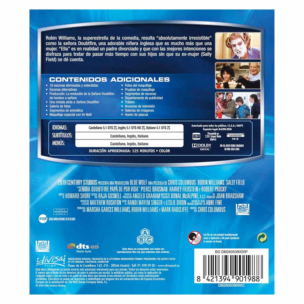 Señora Doubtfire - Blu-Ray