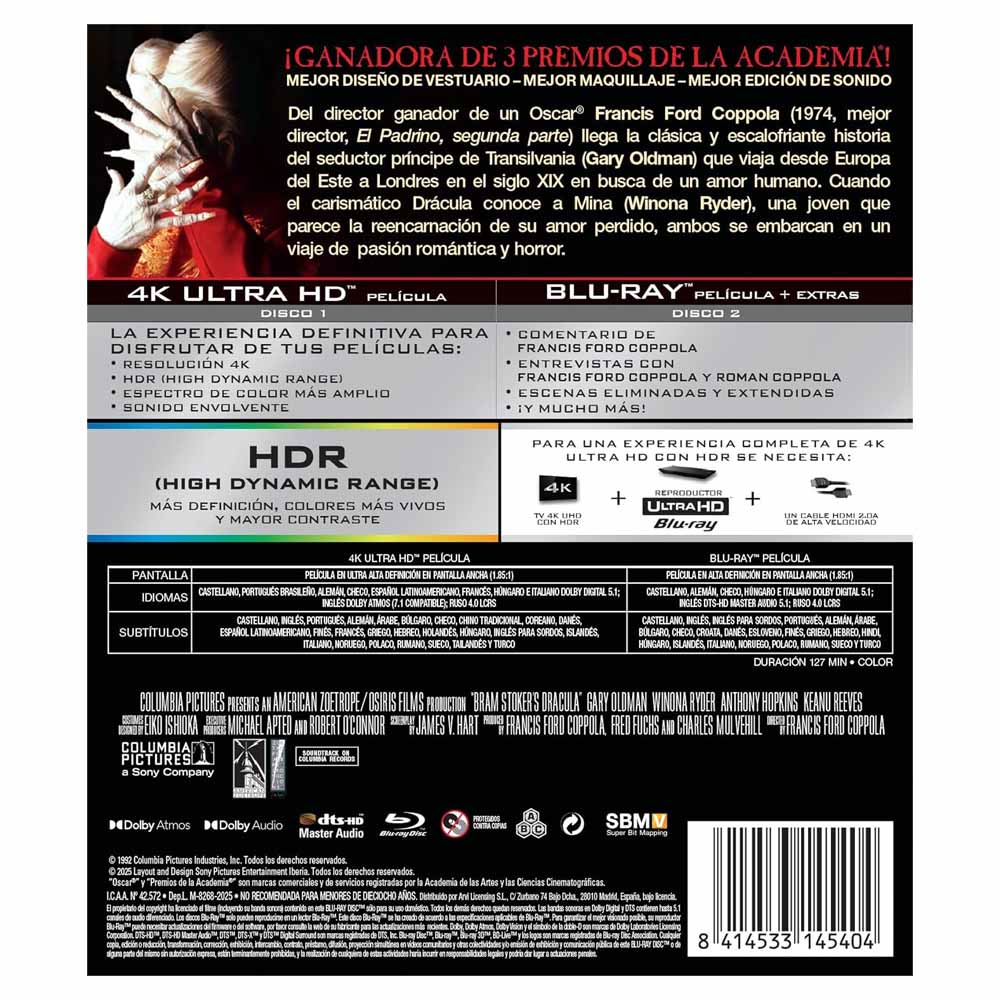 Dracula de Bram Stoker 4K UHD + Blu-Ray