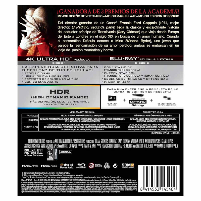 Dracula de Bram Stoker 4K UHD + Blu-Ray
