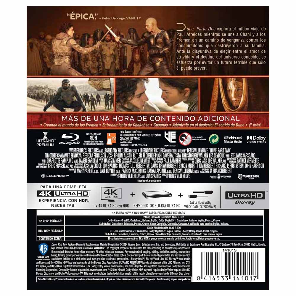 Dune: Parte Dos 4K UHD + Blu-Ray