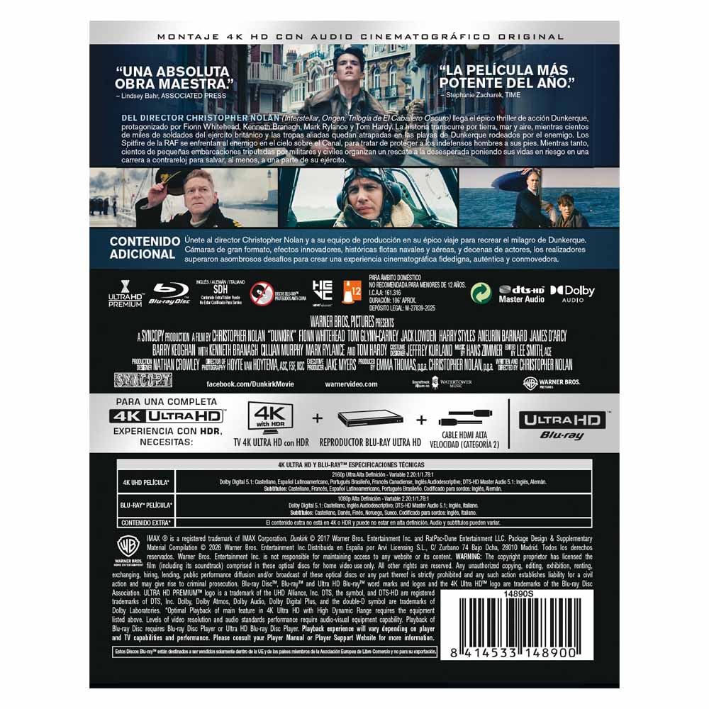 Dunkerque - Edición Metálica 4K UHD + Blu-Ray