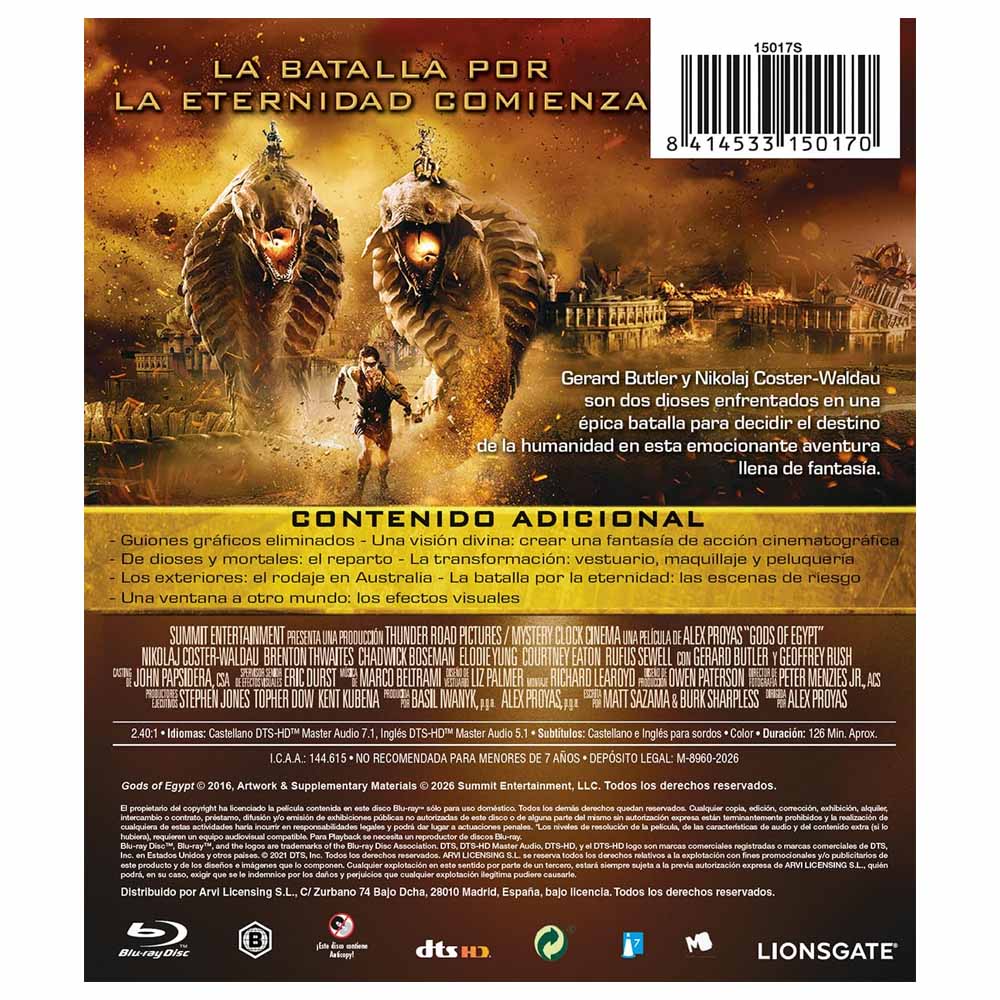 Dioses de Egipto Blu-Ray