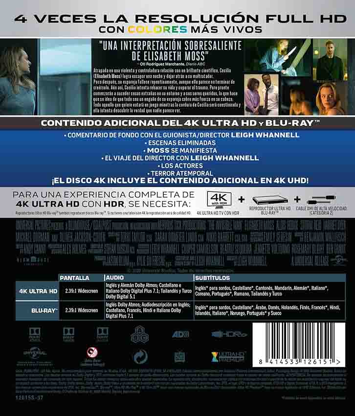 El Hombre Invisible 4K UHD + Blu-Ray