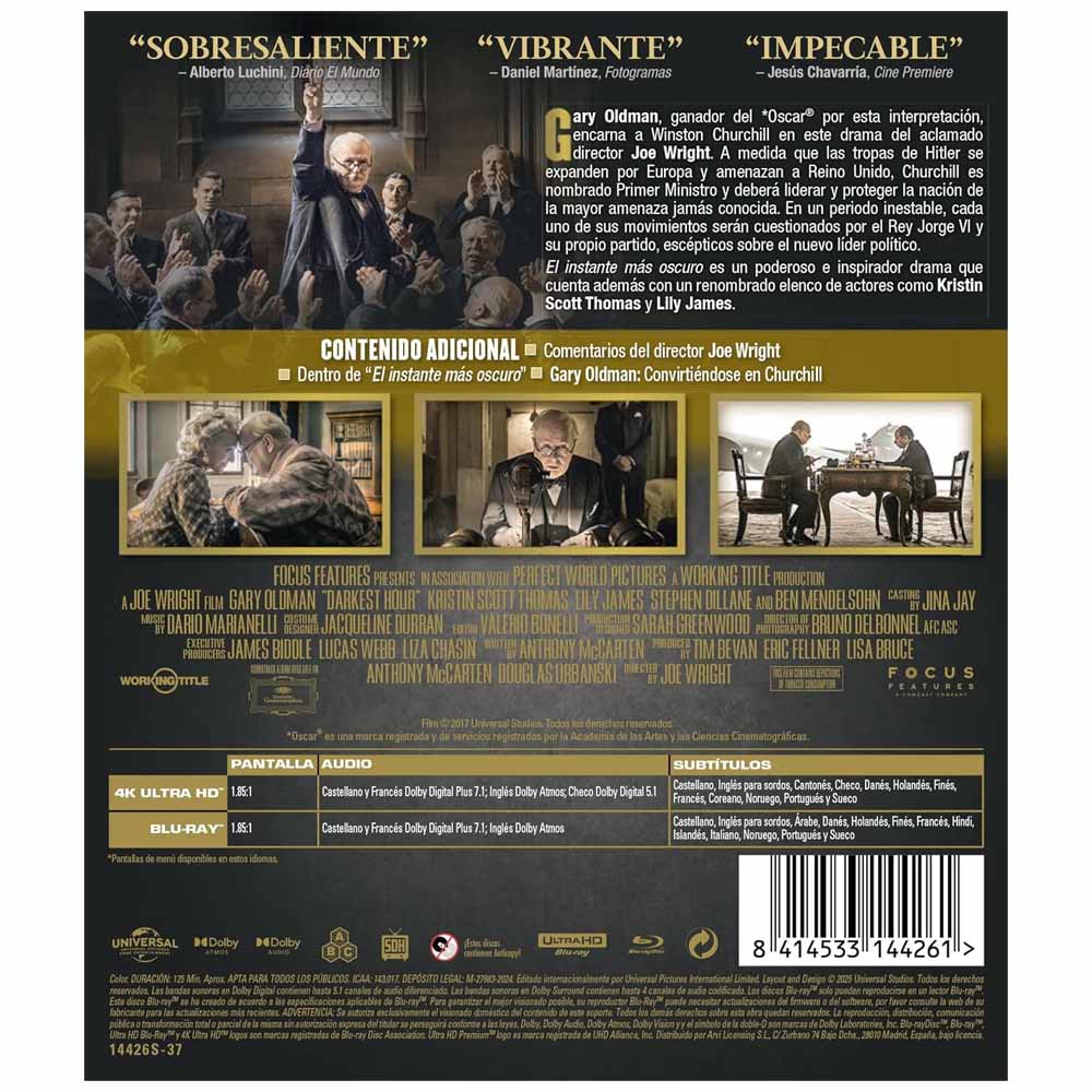 El instante más oscuro 4K UHD + Blu-Ray