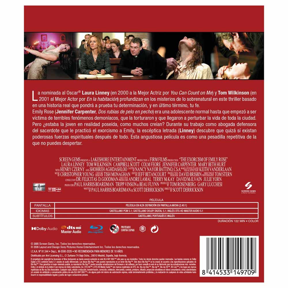 El Exorcismo de Emily Rose Blu-Ray