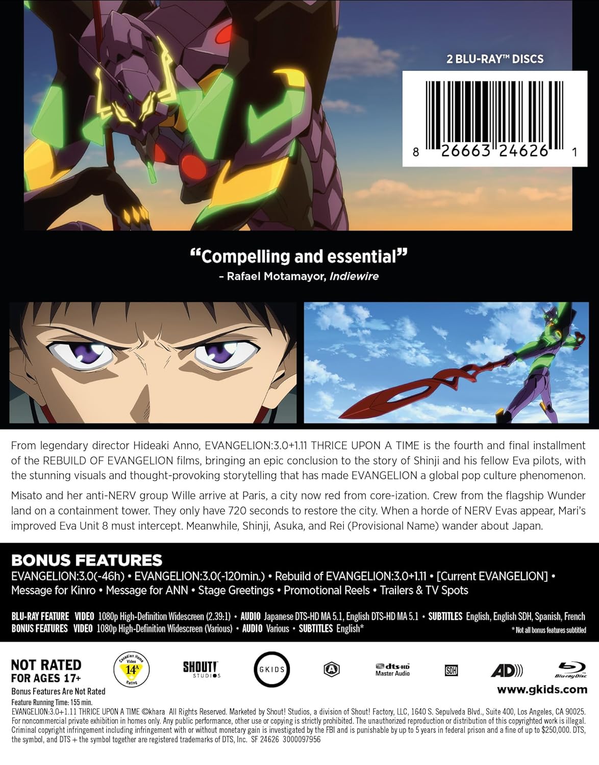 Evangelion: 3.0+1.11 Thrice Upon a Time - Steelbook Blu-Ray (US Import)