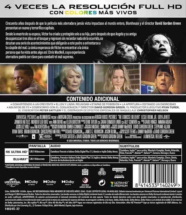 El Exorcista: Creyente - 4K UHD + Blu-Ray