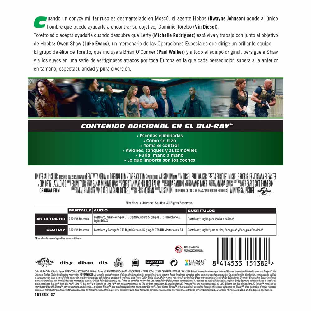 Fast and Furious 6 4K UHD + Blu-Ray