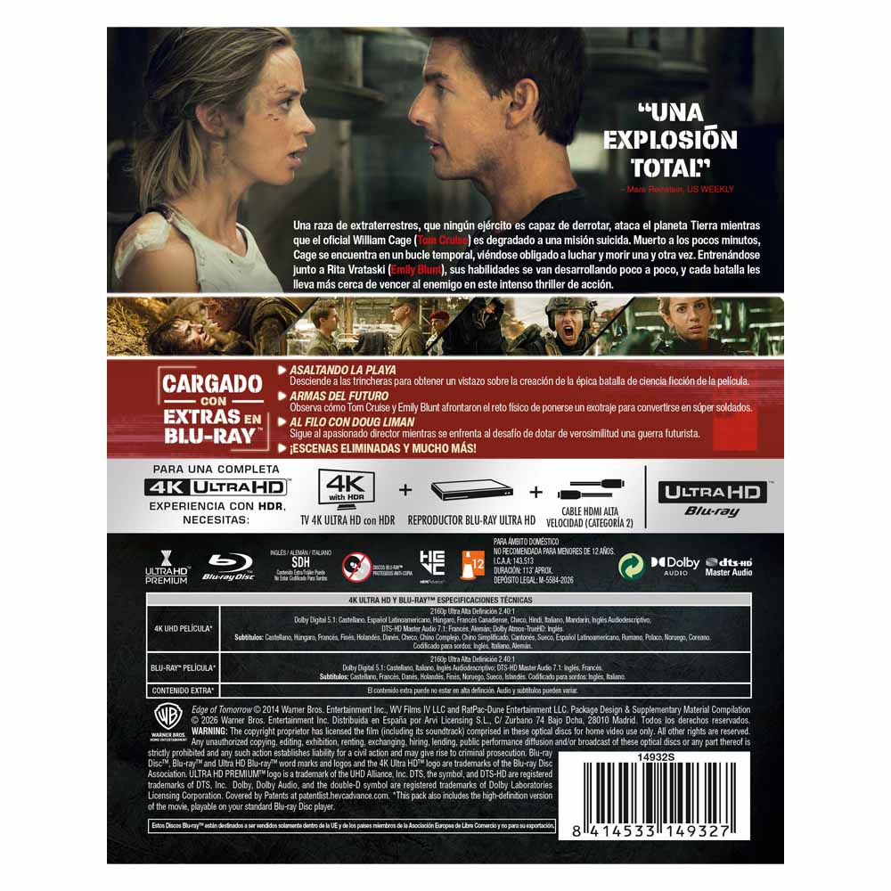 Al Filo Del Mañana - Edición Metálica 4K UHD + Blu-Ray