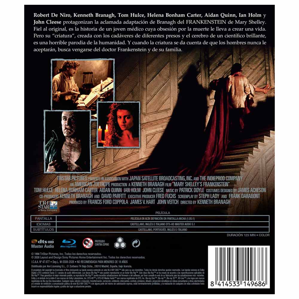 Frankenstein de Mary Shelley - Blu-Ray