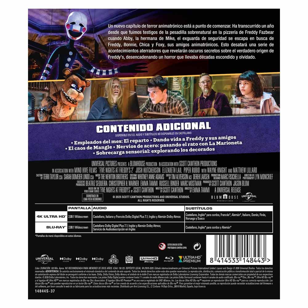 Five Nights at Freddy's 2 - 4K UHD + Blu-Ray