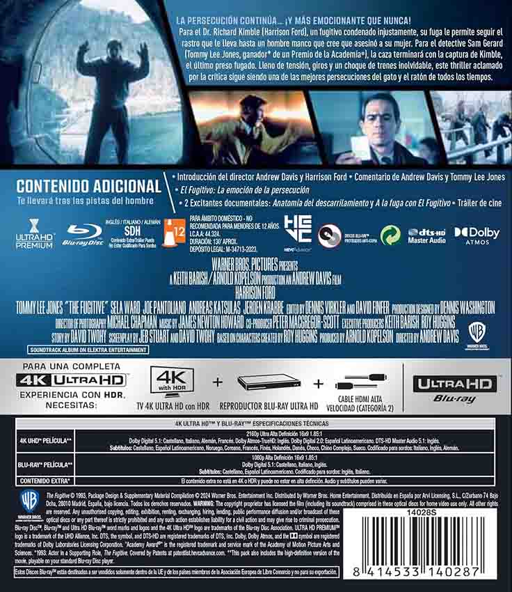 El Fugitivo 4K UHD + Blu-Ray