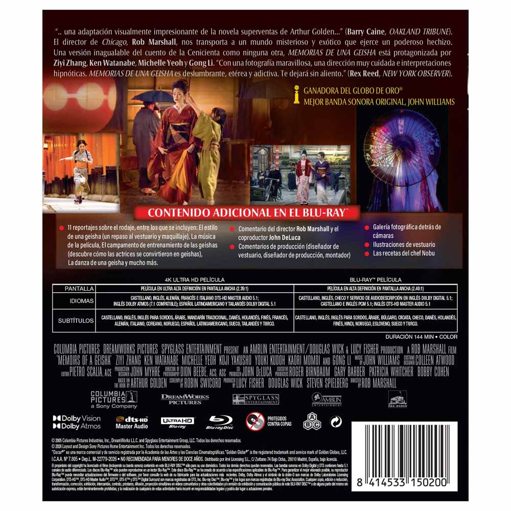 Memorias de una Geisha 4K UHD + Blu-Ray