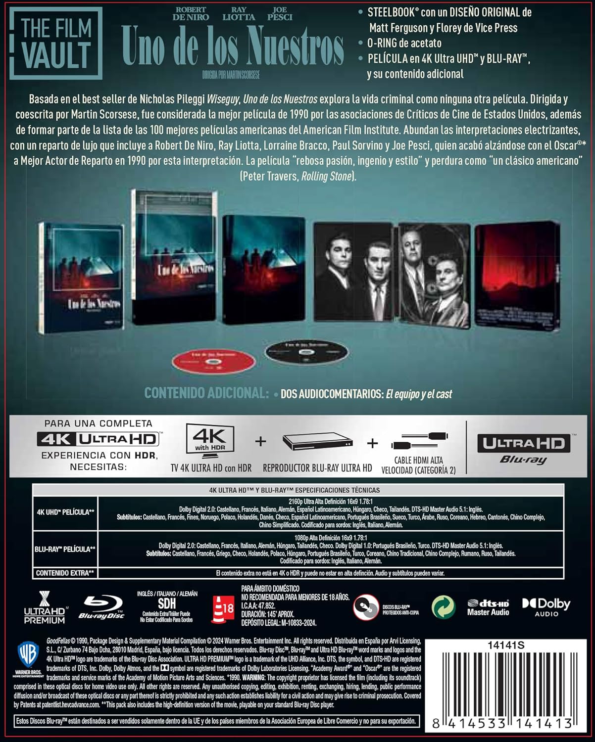 Uno de los Nuestros - The Film Vault (Edición Metálica) 4K UHD + Blu-Ray