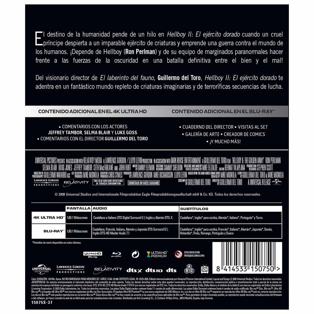 Hellboy II - El Ejército Dorado - 4K UHD + Blu-Ray