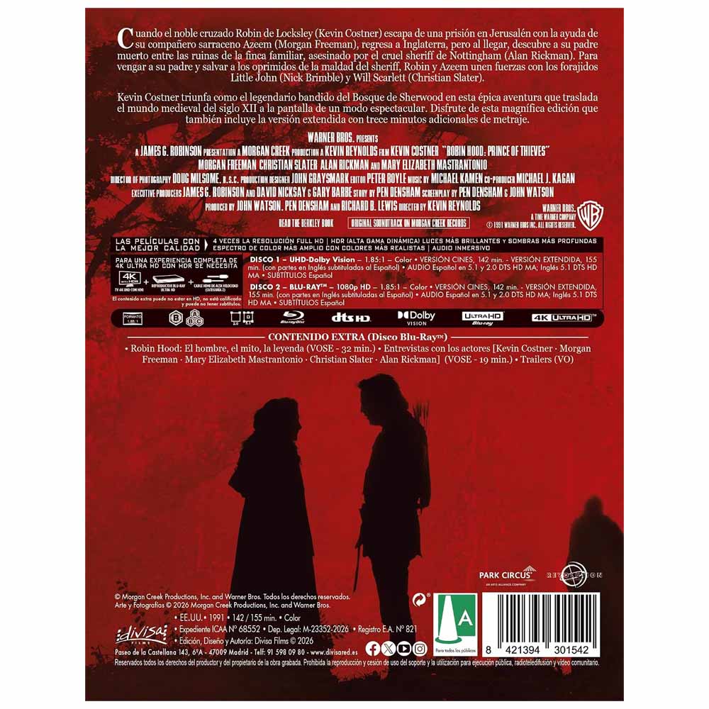 Robin Hood Príncipe de los Ladrones 4K UHD + Blu-Ray