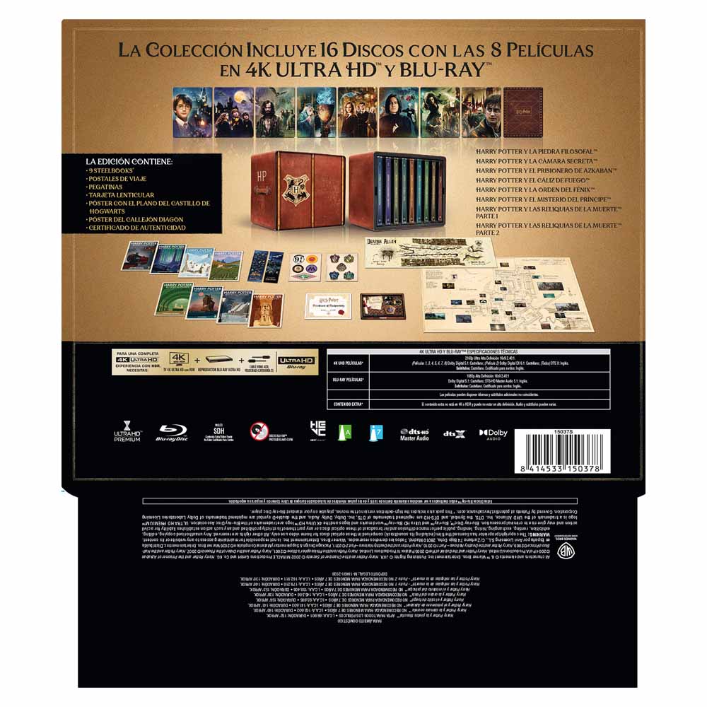 Harry Potter Colección -  (Edición Metálica) 4K UHD + Blu-Ray