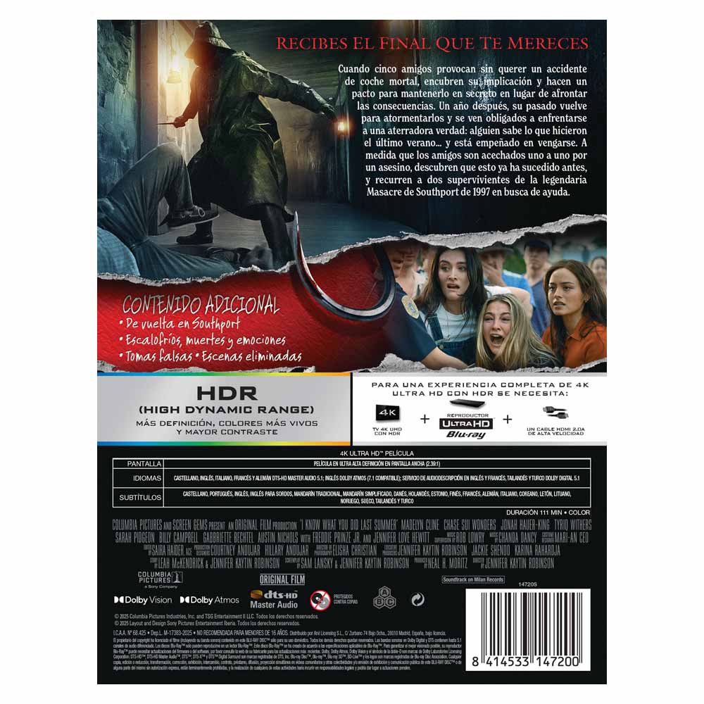 Sé lo que Hicisteis el Último Verano  - Edición Metálica 4K UHD + Blu-Ray
