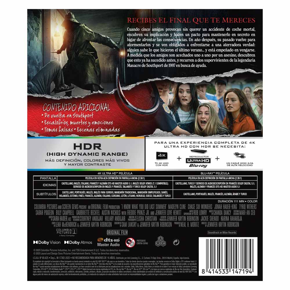 Sé lo que Hicisteis el Último Verano - 4K UHD + Blu-Ray